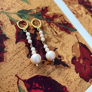 Matte nude Pearl drop earrings